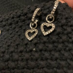 Sterling silver hanging hoop earrings